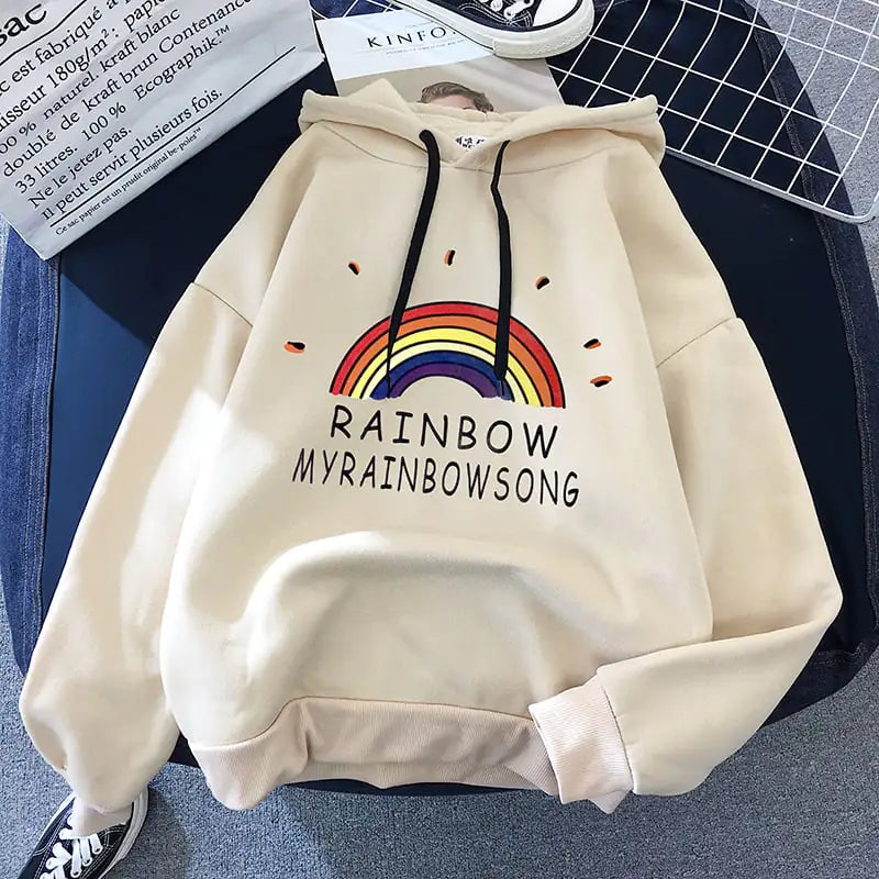 Korean style women's loose-fitting long-sleeved hooded sweater
