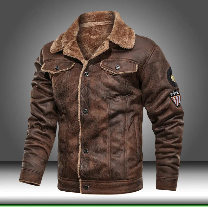 Men's loose-fitting casual jacket, sheepskin coat