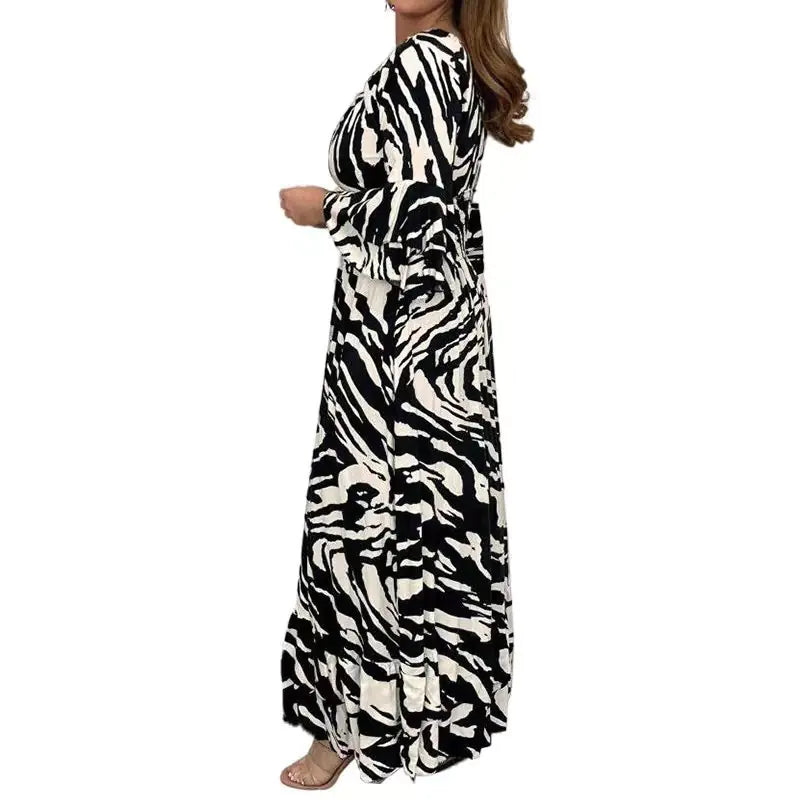 Women's casual printed dress for autumn/winter