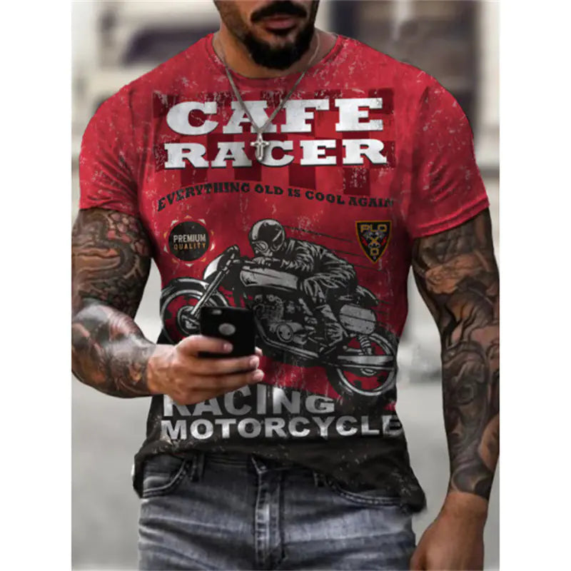 Men's retro urban style summer t-shirt