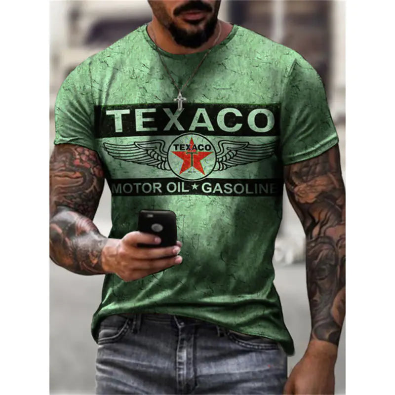 Men's retro urban style summer t-shirt