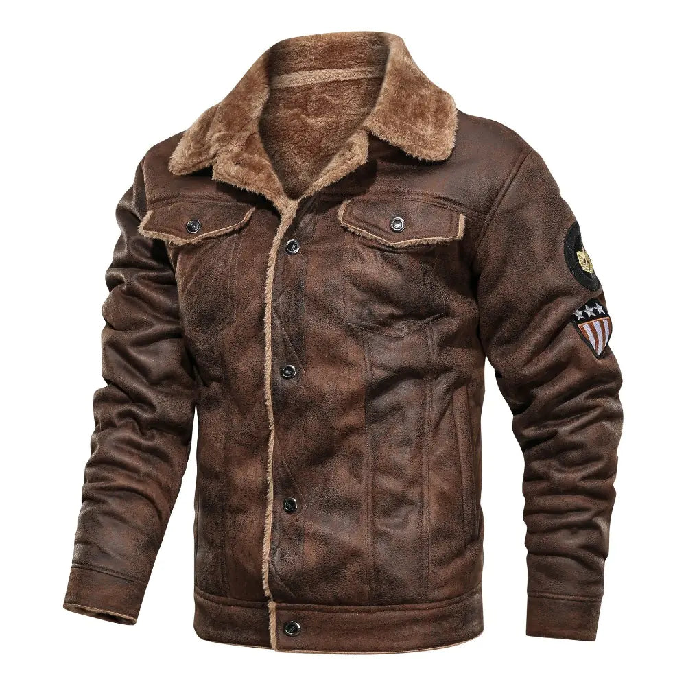 Men's loose-fitting casual jacket, sheepskin coat