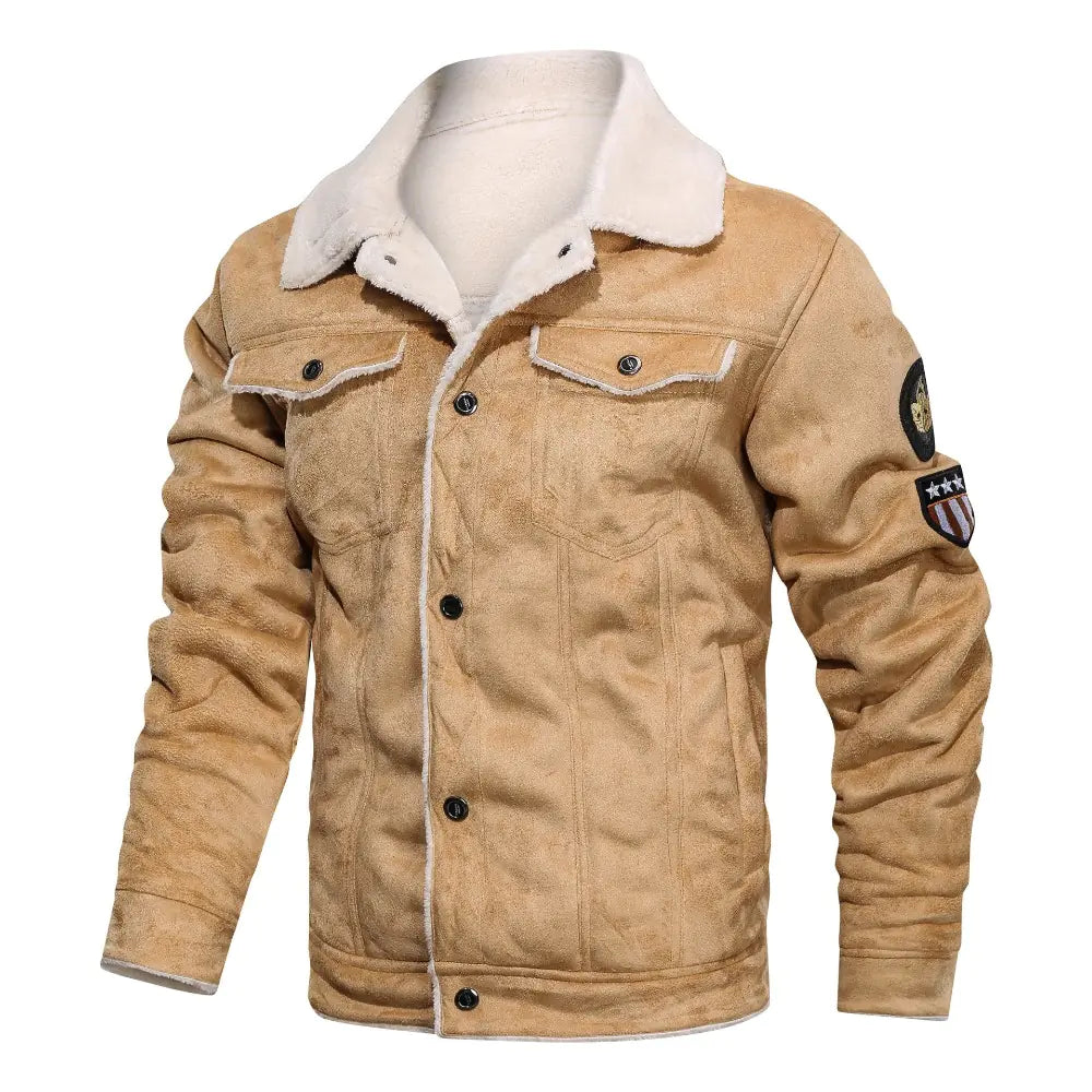 Men's loose-fitting casual jacket, sheepskin coat
