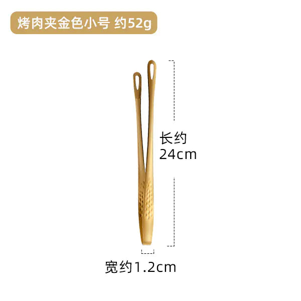 Pinzas coreanas para barbacoa de acero inoxidable para asar a la parrilla