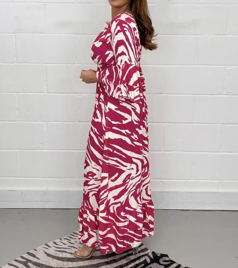 Women's casual printed dress for autumn/winter