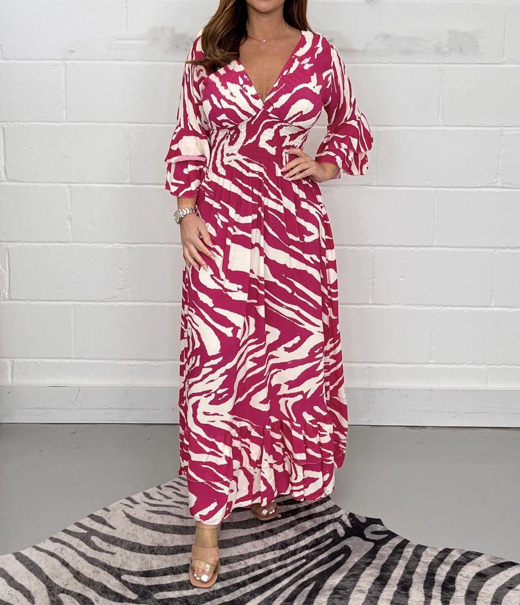 Women's casual printed dress for autumn/winter