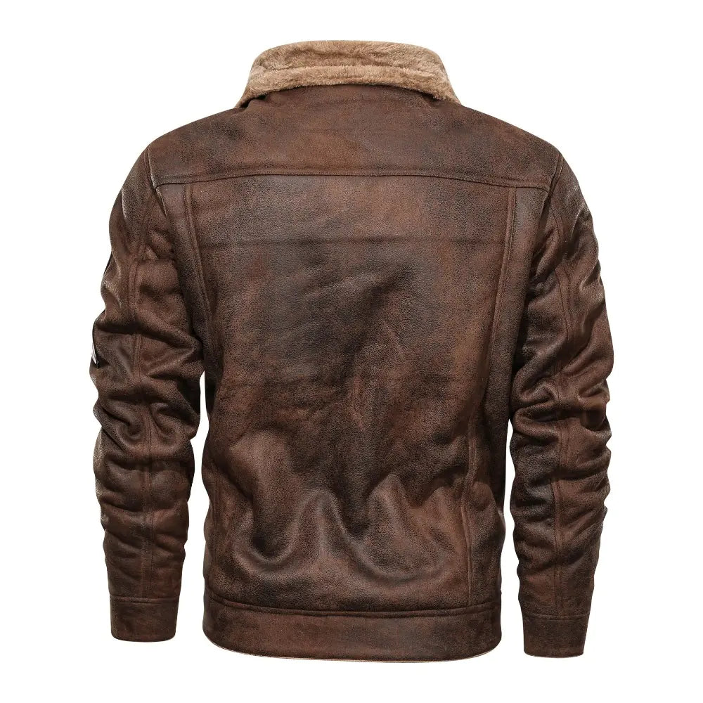 Chaqueta informal holgada , abrigo de piel de oveja para hombre