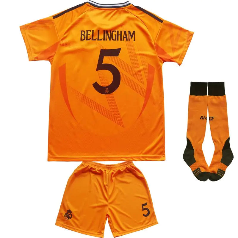 Real Madrid Bellingham #5 2024/2025 Away Football Shirt, Shorts and Socks Gift Set for Kids, Youth Size