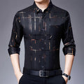 Fashionable men's casual shirt in polyester and elastane