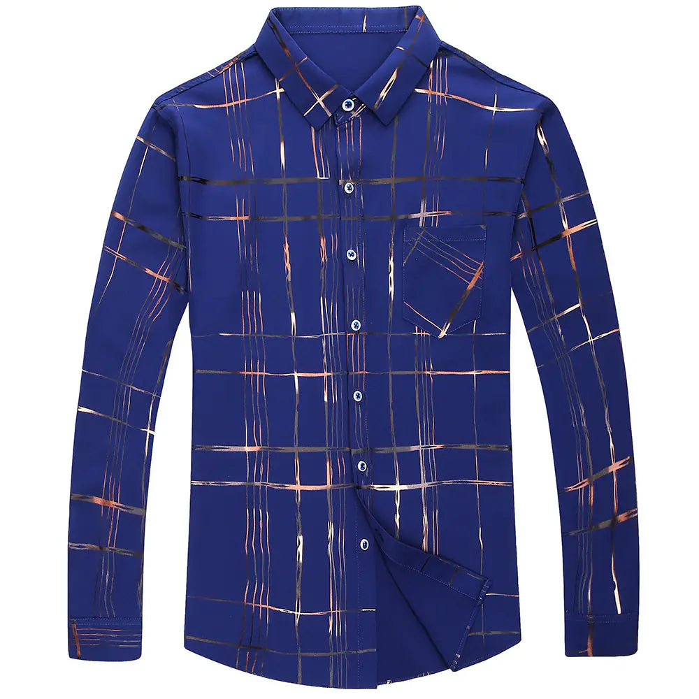 Fashionable men's casual shirt in polyester and elastane