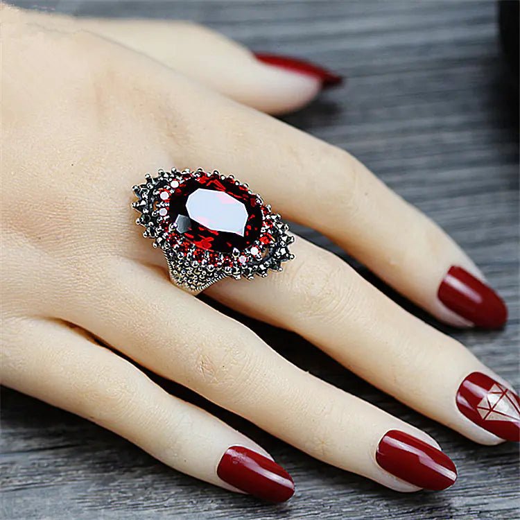 Anillo vintage de plata tailandesa con piedra preciosa - Vant