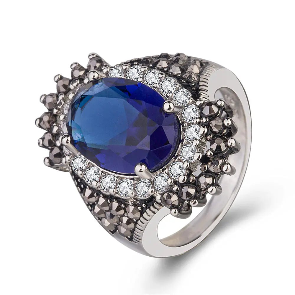 Anillo vintage de plata tailandesa con piedra preciosa - Vant