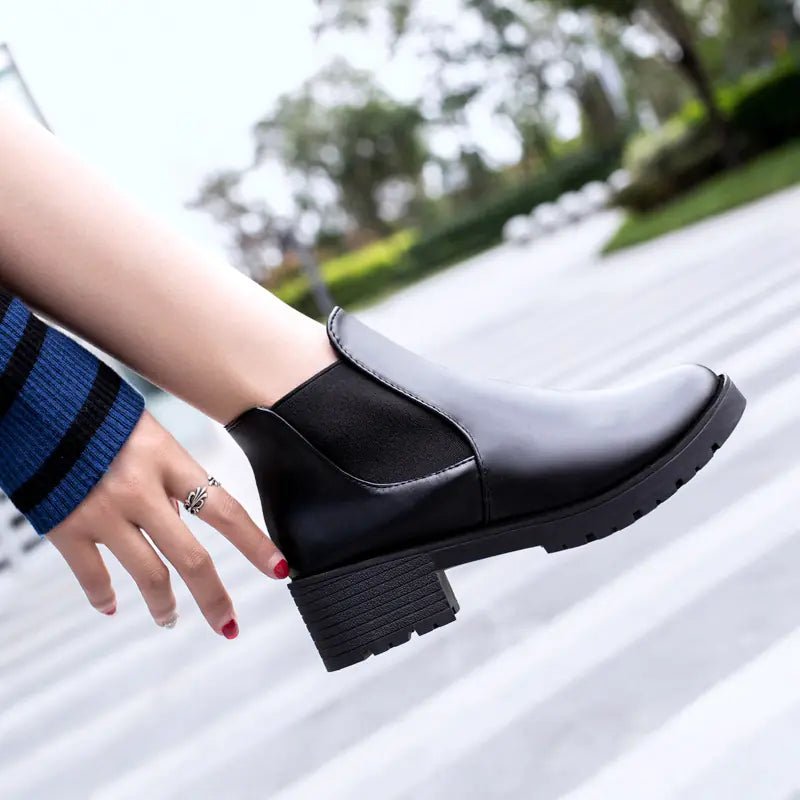 Botas Martin, zapatos casuales de tacón bajo para mujer de estilo británico - Vant