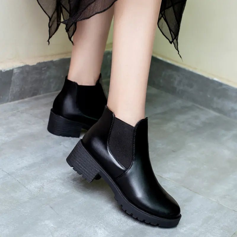 Botas Martin, zapatos casuales de tacón bajo para mujer de estilo británico - Vant