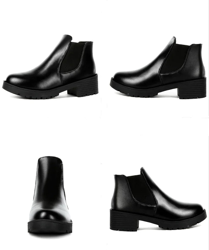 Botas Martin, zapatos casuales de tacón bajo para mujer de estilo británico - Vant