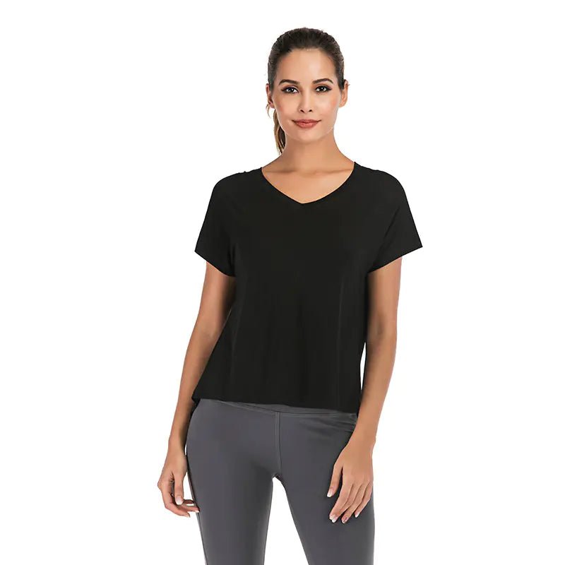 Camiseta deportiva de verano con cuello en V y espalda abierta para mujer - Vant