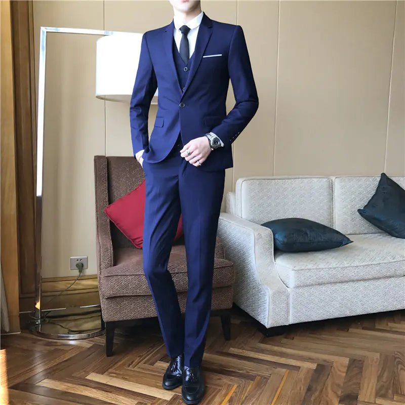 Conjunto de Traje de Boda para Hombre Ajustado de Color Sólido - Vant