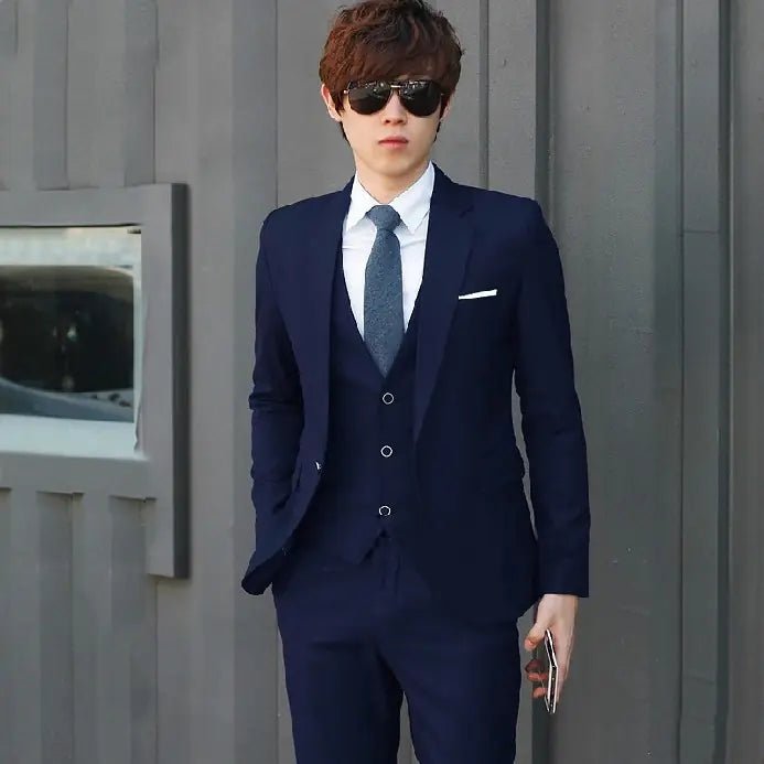 Conjunto de traje de hombre de corte slim y color sólido para bodas - Vant