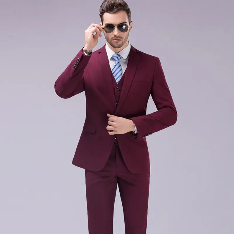Conjunto de traje de hombre de corte slim y color sólido para bodas - Vant