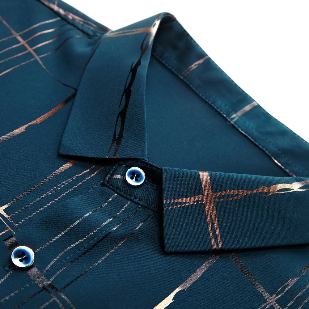 Fashionable men's casual shirt in polyester and elastane