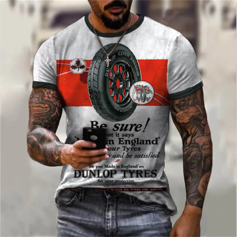 Men's retro urban style summer t-shirt