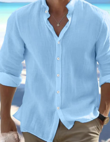 Camisa de lino para hombre de verano