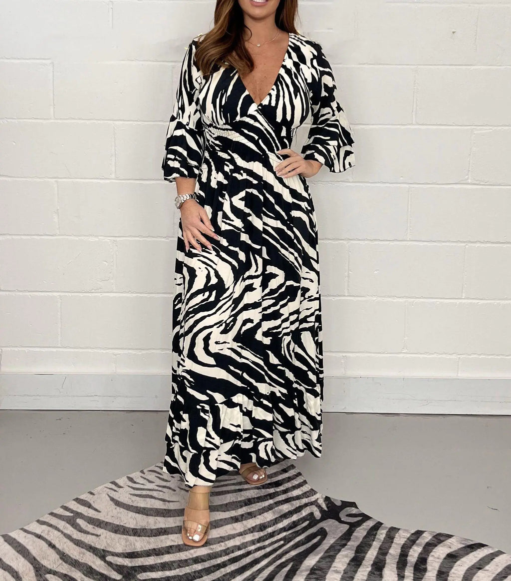 Women's casual printed dress for autumn/winter