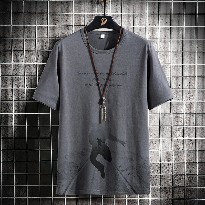 Camiseta de algodón para hombre de manga corta