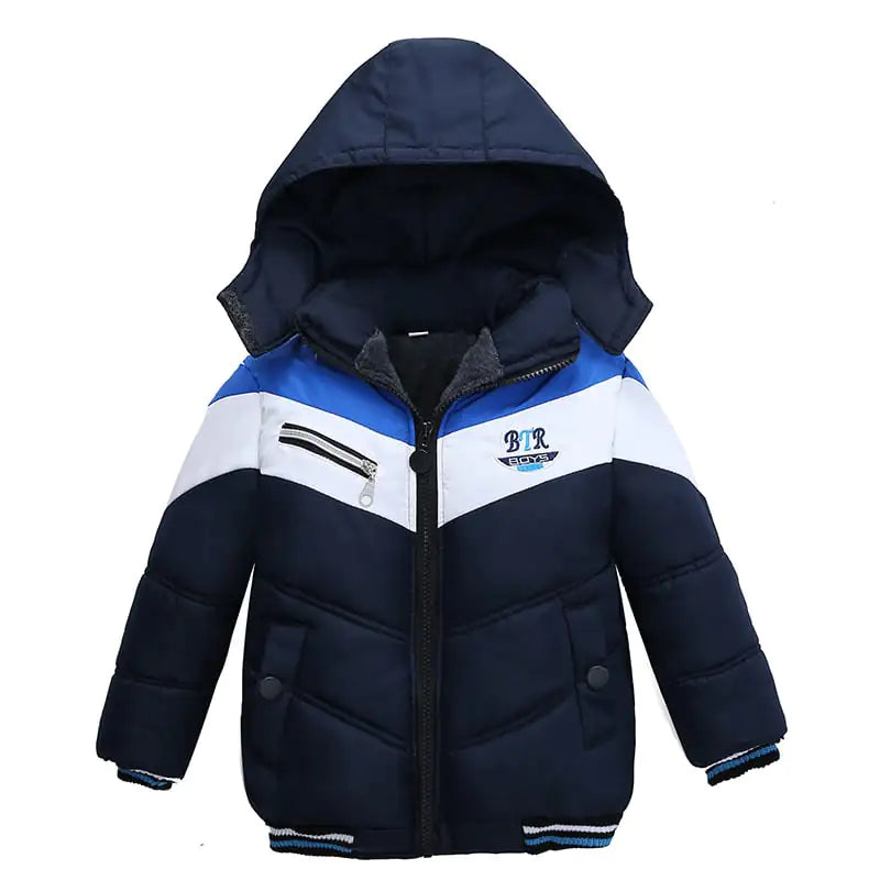 Padded jacket with hood and long sleeves for boys
