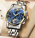 OLEVS - Reloj mecánico luminoso impermeable para hombre con correa de acero inoxidable - Vant
