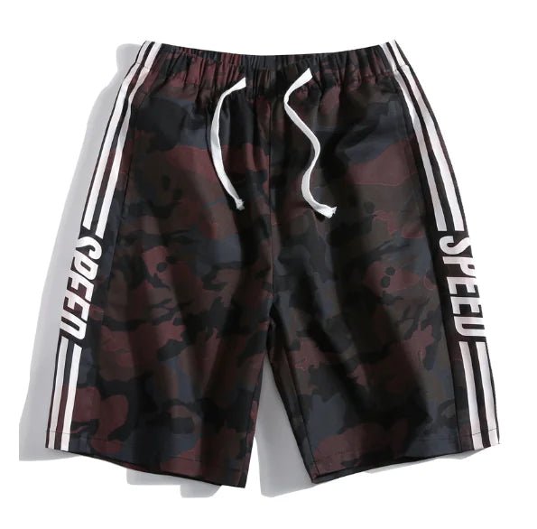Pantalones cortos de camuflaje con rayas laterales y cintura elástica - Vant