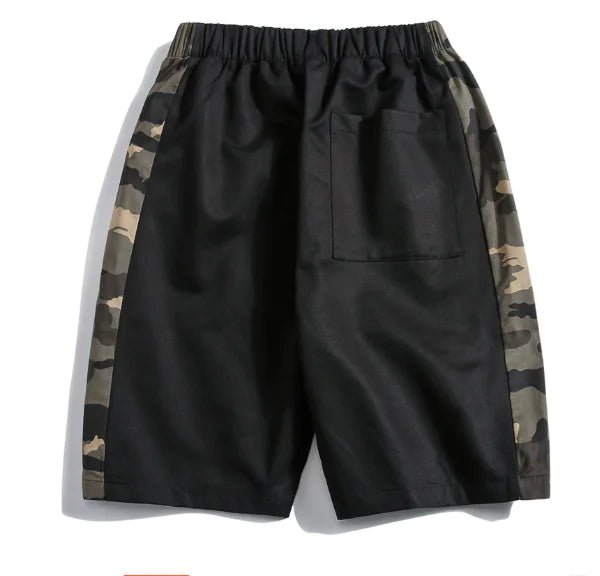Pantalones cortos de camuflaje con rayas laterales y cintura elástica - Vant