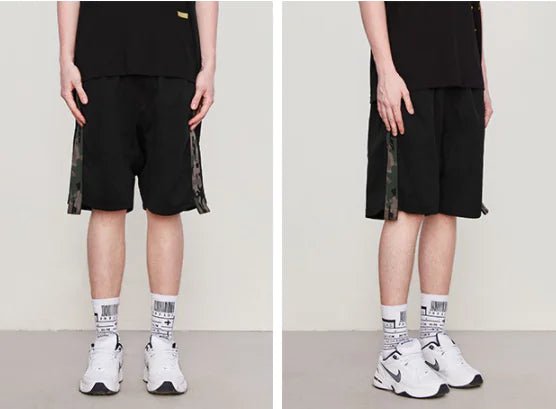 Pantalones cortos de camuflaje con rayas laterales y cintura elástica - Vant