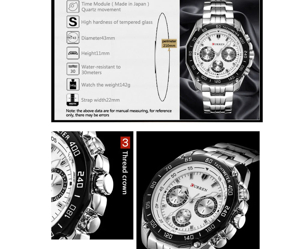 Reloj de acero inoxidable para hombre con tres esferas - Vant