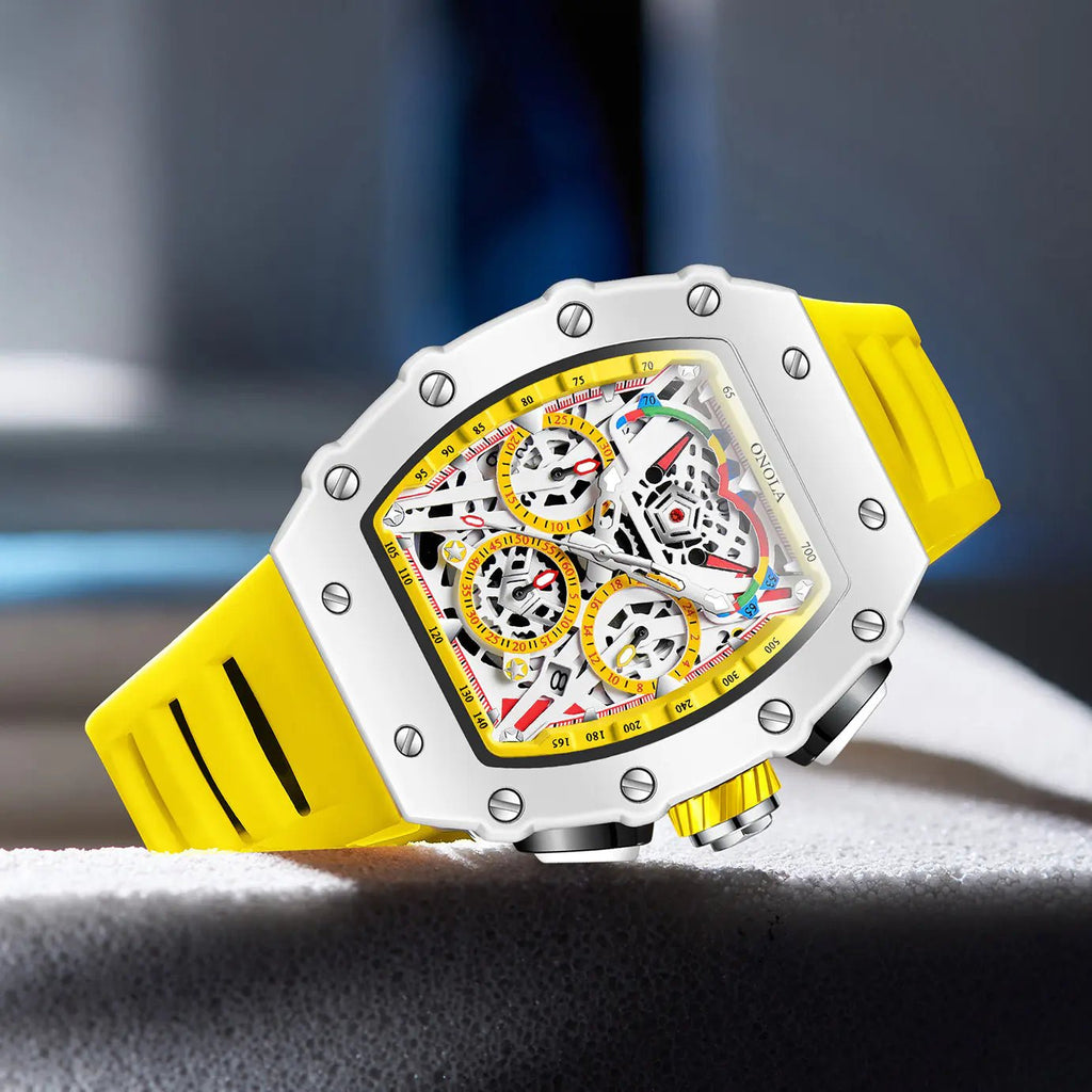 Reloj para hombre ONOLA estilizado, resistente al agua, de cuarzo, con correa de silicona - Vant