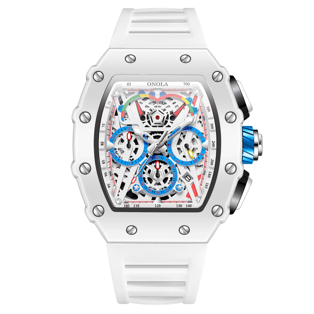 Reloj para hombre ONOLA estilizado, resistente al agua, de cuarzo, con correa de silicona - Vant