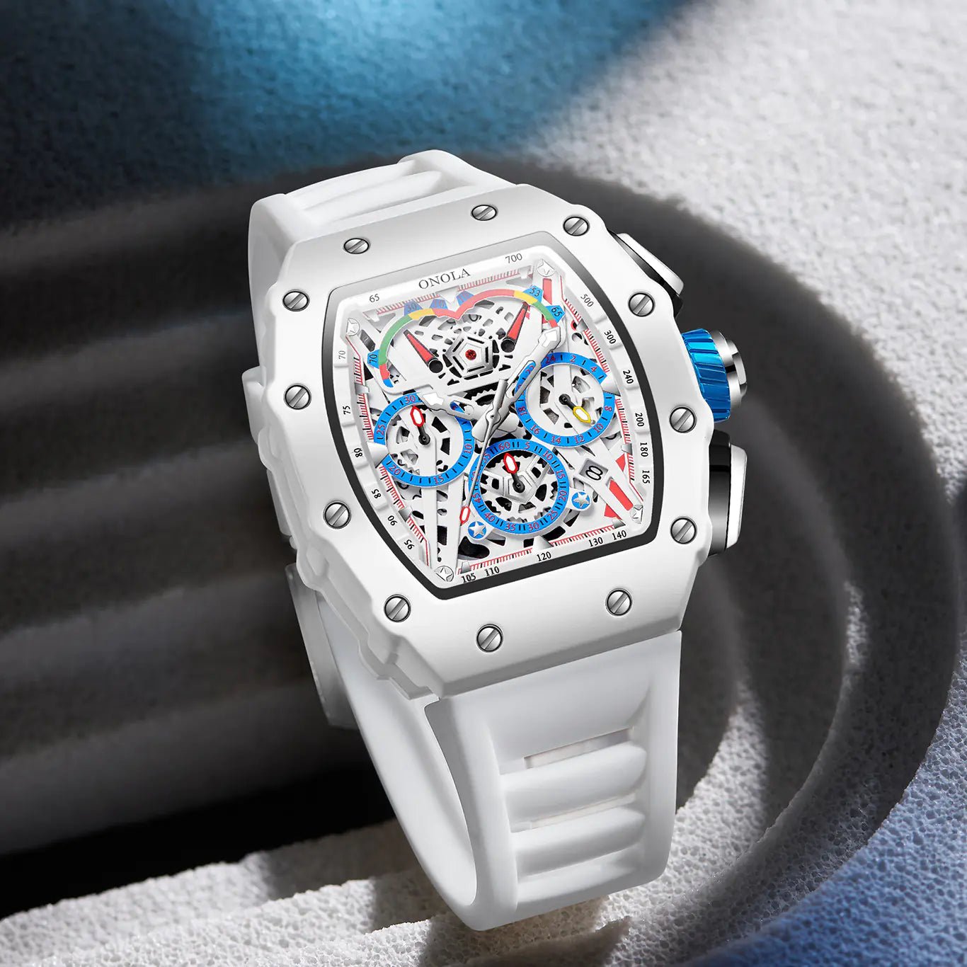 Reloj para hombre ONOLA estilizado, resistente al agua, de cuarzo, con correa de silicona - Vant