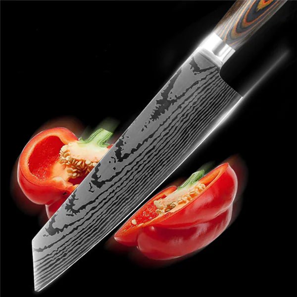 Set de cuchillos de cocina de acero inoxidable patrón Damasco (6 piezas) - Vant