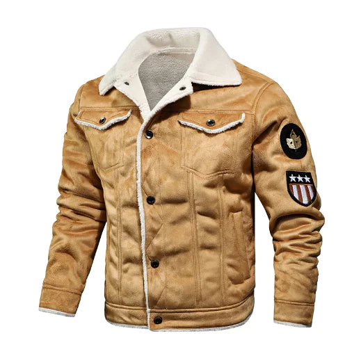 Men's loose-fitting casual jacket, sheepskin coat