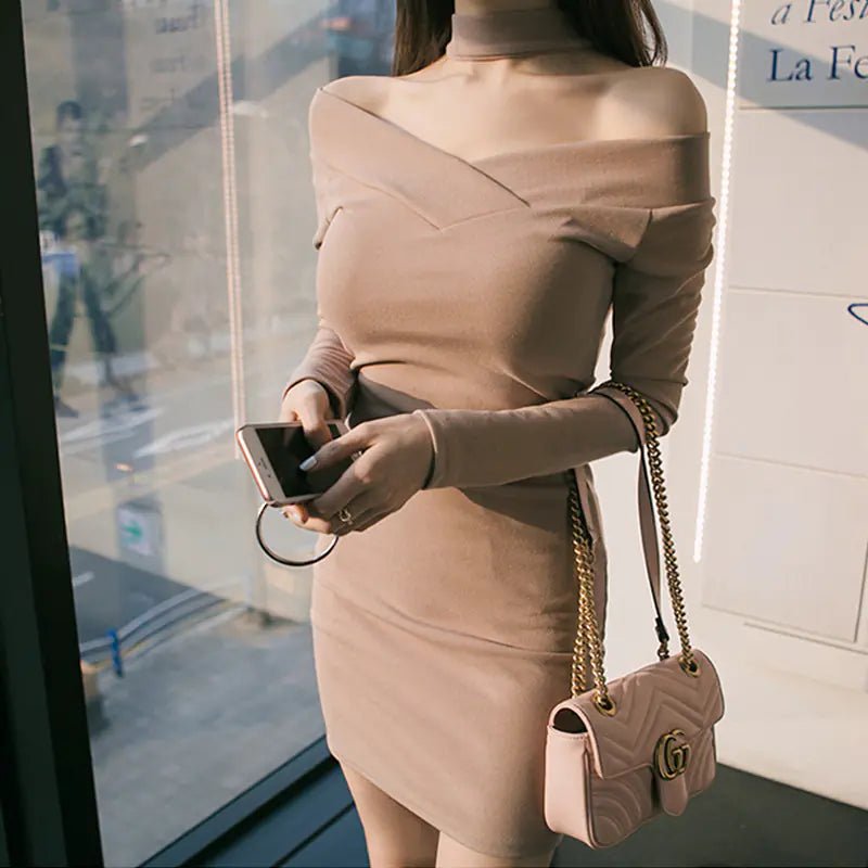 Vestido sexy con escote en V y hombros descubiertos, reversible - Vant