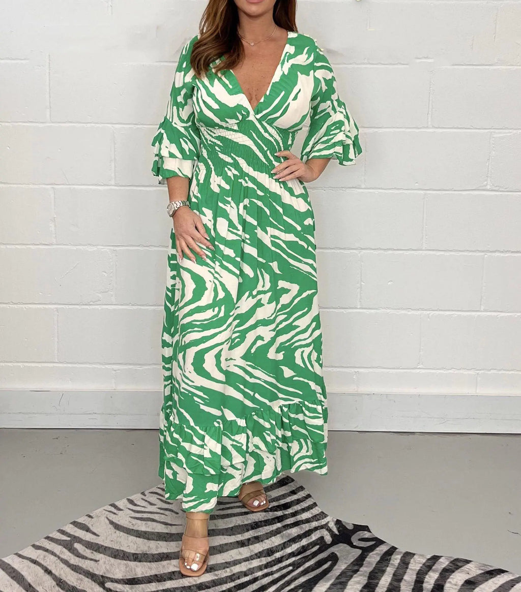 Women's casual printed dress for autumn/winter