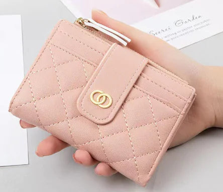 Classic women's wallet with embroidery and coin purse