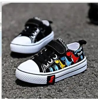 Zapatillas de lona delgadas para niños con diseño de dinosaurio - Vant